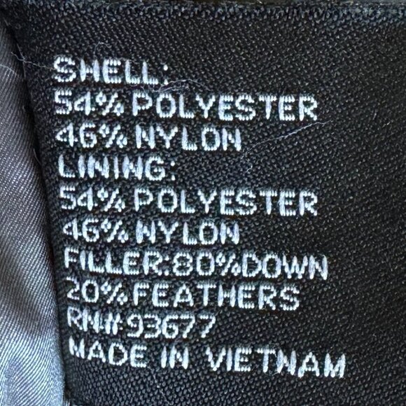 A.N.A. Black Packable Premium Down Puffer Jacket Long Sleeve Stow Away Hood   S - Picture 9 of 10